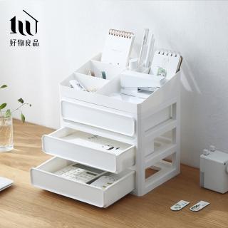【好物良品】多功能梳妝台抽屜式儲物整理分類盒-4層(化妝品、文具、桌面收納)