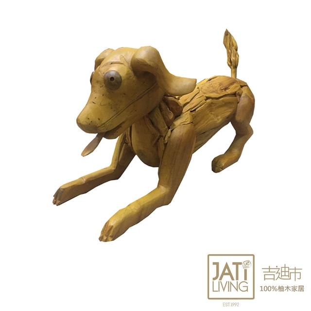 【吉迪市柚木家具】小木頭拼接造型狗(LT-072B-1 裝飾 動物 木藝品 玄關 門廊 擺飾 庭院 花園 環保)