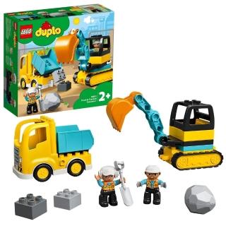 【LEGO 樂高】得寶幼兒系列 卡車 & 挖土機 10931 挖掘機 學齡前(10931)