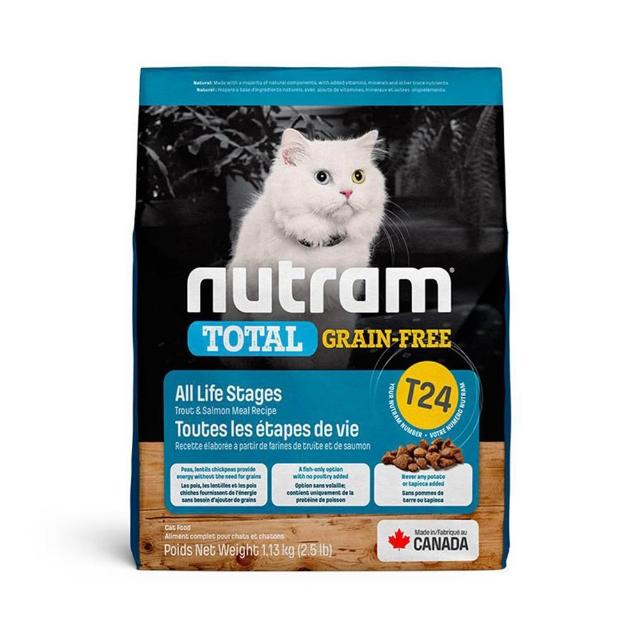 【Nutram 紐頓】2包組-T22/T24無穀全能系列貓糧 1.13kg/2.5lb (貓飼料/貓乾糧/貓食)