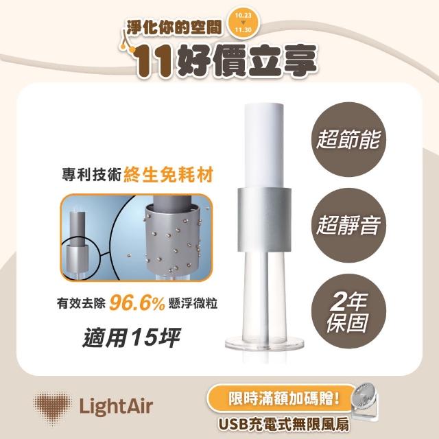 【LightAir】IonFlow 50 PM2.5 Evolution免濾網精品空氣清淨機-純淨冰雪白(有效抑制空氣中傳染性病毒)