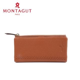 【MONTAGUT 夢特嬌】頭層牛皮 真皮(12卡2照4夾2零)