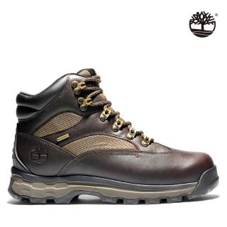 【Timberland】男款深棕GORE-TEXR全粒面戶外登山中筒靴(A1HKQA66)