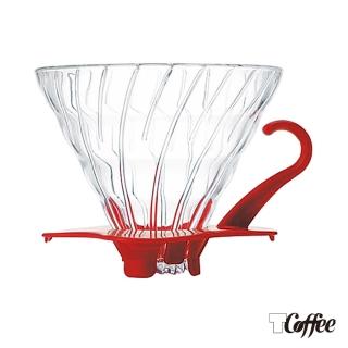 【TCoffee】HARIO-V60紅色02玻璃濾杯(1~4杯份)