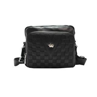 【DRAKA 達卡】極致純粹系列 - 真皮斜背側背包-橫式V(44DK9367-32117)