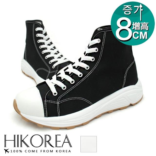 HIKOREA 韓國空運。厚底增高6CM皮革中筒男靴/韓星歐