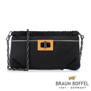 【BRAUN BUFFEL 德國小金牛】台灣總代理 蜜絲緹 鍊帶斜背包-黑色(BF640-03-BK)