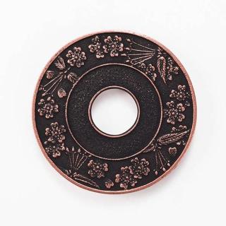 【福介商店】南部鐵器 日本鑄鐵壺墊 岩鑄 丸型櫻 黑色(鍋墊 隔熱墊 茶具)