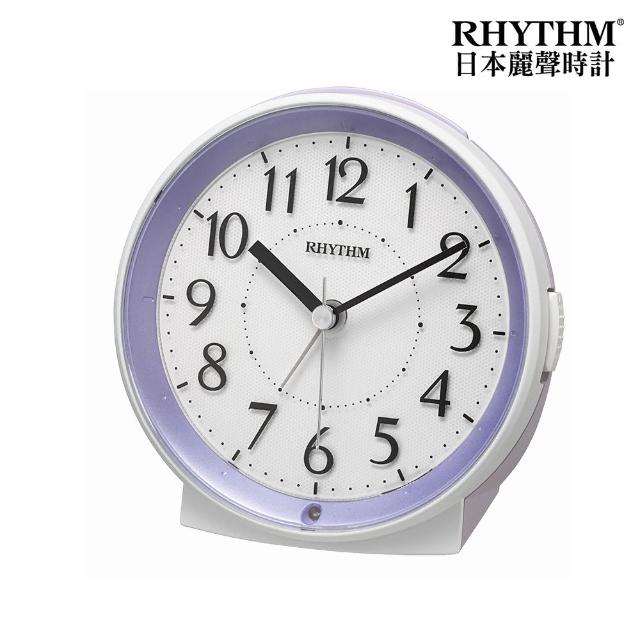 【RHYTHM 麗聲】現代造型漸進鬧鈴貪睡LED夜光鬧鐘(羅蘭紫)