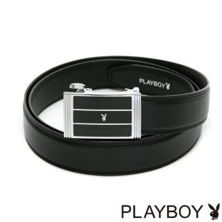 【PLAYBOY】兔頭LOGO 自動皮帶(黑色)