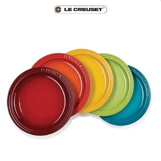 【Le Creuset】瓷器圓盤組 23cm - 5入(櫻桃紅/火焰橘/芥末黃/加勒比海藍/奇異果綠)