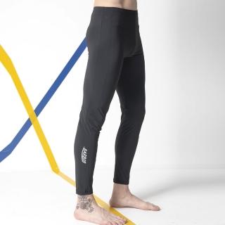 【沙兒斯】深藍素面緊身運動機能長褲水母褲(水母衣)