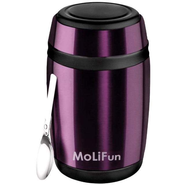 【MoliFun 魔力坊】經典不鏽鋼真空保鮮保溫罐/燜燒罐/食物罐(550ml)