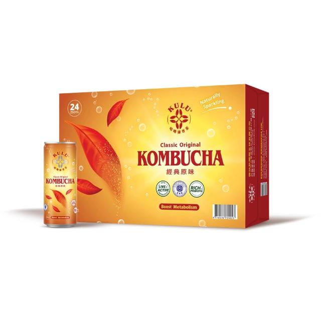 【KuluDrink 咕嚕茶】經典原味 250ml 24入/1箱(氣泡飲 康普茶 益生菌 益生質 kombucha)
