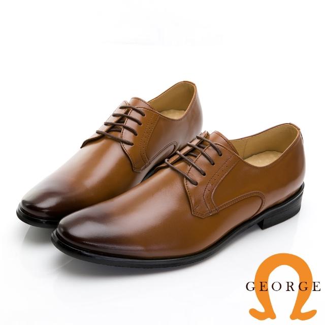 【GEORGE 喬治皮鞋】尊爵系列 漸層刷色素面核心氣墊鞋-棕色