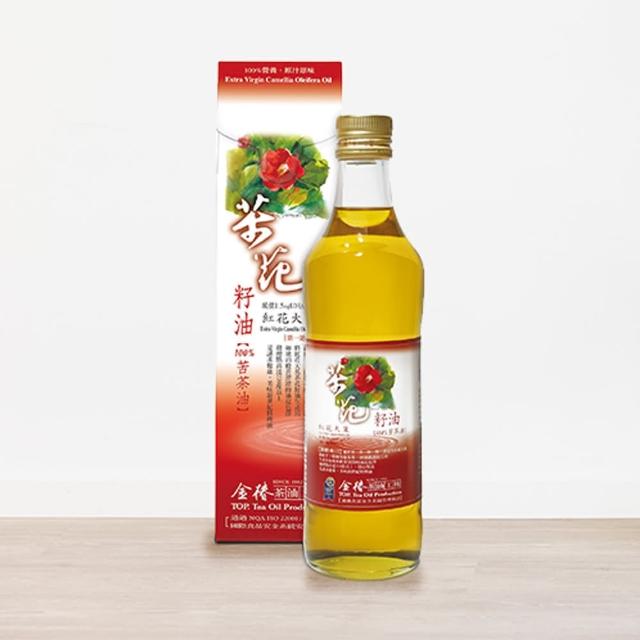 【金椿茶油工坊】紅花大果苦茶油 500ml(第一道初榨 鮮醇爽口 適於煎煮炒炸烘焙)