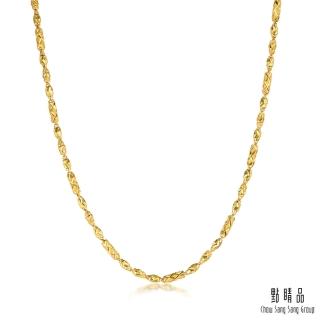 【點睛品】竹節刻花 黃金項鍊60cm_計價黃金