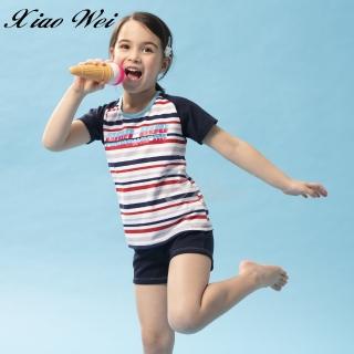 【SAIN SOU 聖手牌】時尚流行女童短袖二件式泳裝(NO.A8220098)