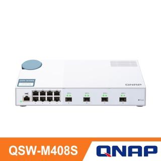 【QNAP 威聯通】12埠 L2 Web 管理型10GbE交換器(QSW-M408S)