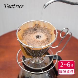 【Beatrice碧翠絲】不鏽鋼咖啡濾杯 2~6杯用