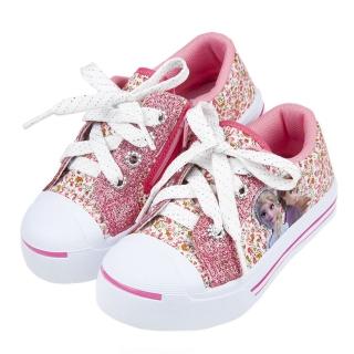 【布布童鞋】Disney冰雪奇緣粉紅碎花兒童帆布鞋(B0P823G)