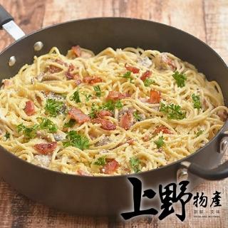 【上野物產】奶油白醬培根義大利麵 x3包(麵體+醬料包 300g土10%/包 義大利麵)