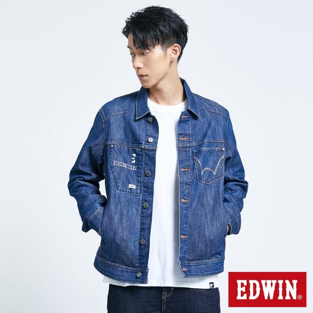 【EDWIN】E-FUNCTION牛仔外套-男款(原藍磨-無帽款)