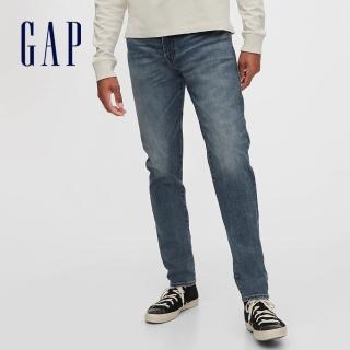 【GAP】男裝 時尚修身錐形款五口袋牛仔褲(604685-復古藍色)