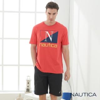 【NAUTICA】經典LOGO純棉短袖TEE(亮紅)