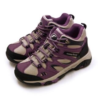 【GOODYEAR 固特異】女 專業多功能郊山防水戶外健行登山鞋 森林之王W1 系列(紫棕黑 02527)
