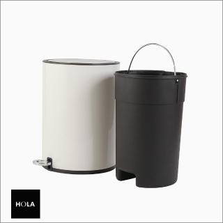 【HOLA】Captain雙色緩降垃圾桶6L-白