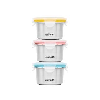 【CUITISAN 酷藝師】316可微波不鏽鋼 副食品保鮮盒三入組 250ml(一組三色/多用途/酷夢系列)