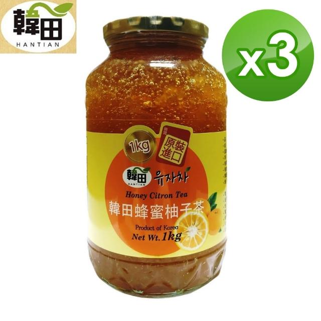 【韓田】韓國進口蜂蜜柚子茶3罐組（1KG/罐）
