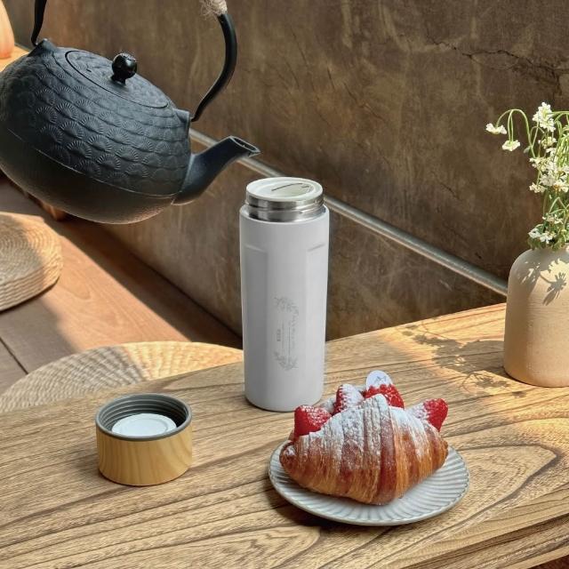 【IKUK 艾可】真陶瓷保溫杯-真瓷濾茶器茗茶保溫保冰杯500ml(陶瓷內蓋/陶瓷咖啡杯/保溫瓶/咖啡保溫杯)