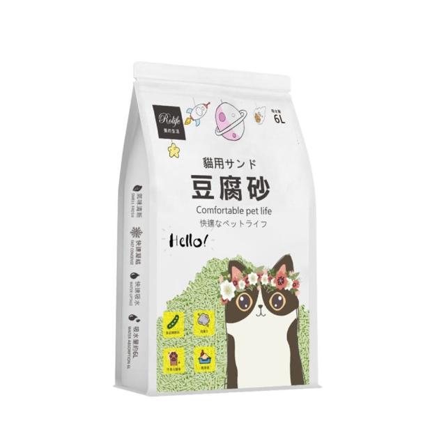 【RoLife 簡約生活】天然環保豆腐貓砂/益生菌混合款豆腐砂6L-8包組(全面升級益生菌配方除臭不加價)