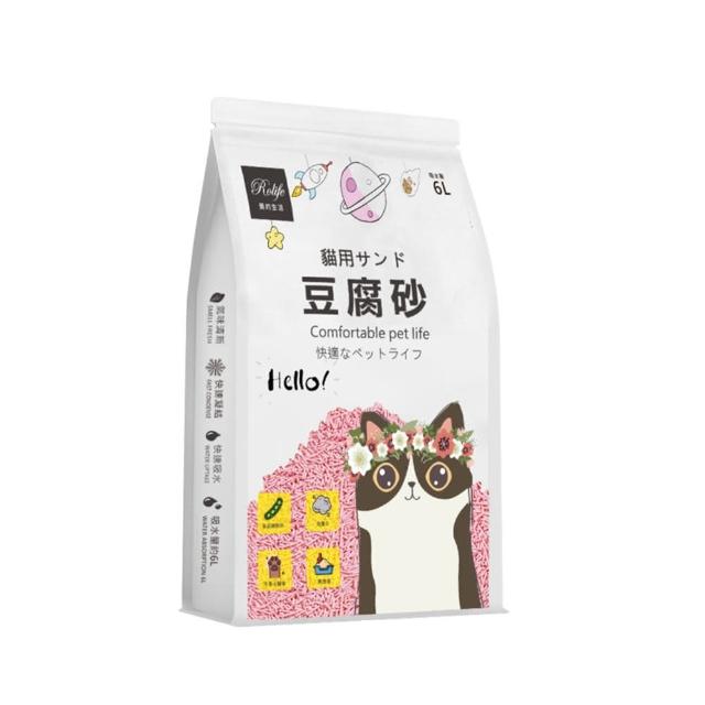 【RoLife 簡約生活】天然環保豆腐貓砂/益生菌混合款豆腐砂6L-8包組(全面升級益生菌配方除臭不加價)