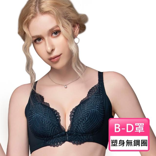 【Swear 思薇爾】S挺美力系列B-D罩無鋼圈前扣背心型蕾絲包覆塑身女內衣(耀映綠)