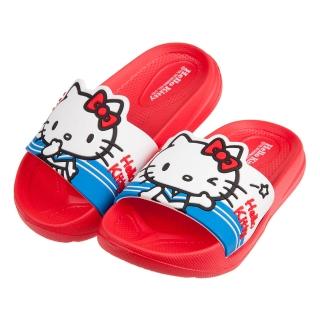 【布布童鞋】HelloKitty凱蒂貓水手服紅色超輕量兒童拖鞋(C0O374A)