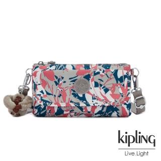 【KIPLING】碰撞魅力潑墨翻蓋肩背側背包-VECKA STRAP