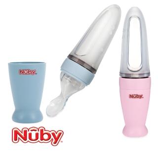 【Nuby】直立式矽膠餵食器(2色可選)