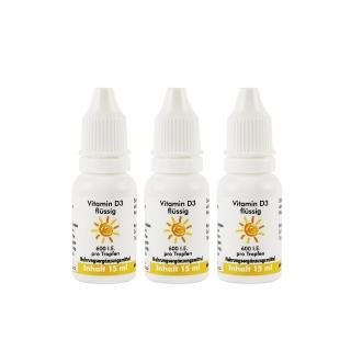 【Natural Fit 活粒適】維生素D3三入組 高濃度滴劑600IU 15mL*3(市售最高濃度 德國原裝進口)