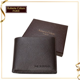 【Roberta Colum】諾貝達 男用皮夾 短夾 專櫃皮夾 進口軟牛皮短夾(24001-2咖啡)
