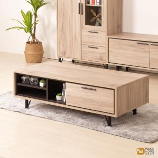【WAKUHOME 瓦酷家具】Ryan 輕工業風白橡木 4尺大茶几B001-K302