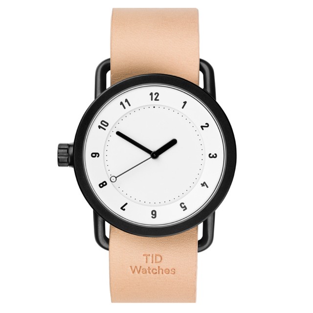 TID Watches【TID Watches】No.1 白x天然原色真皮腕錶-40mm(TID-W200NW)