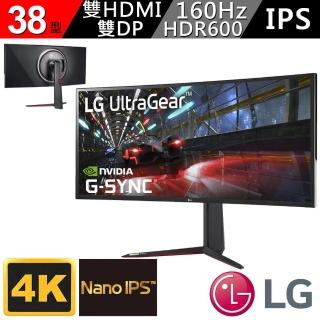 【LG 樂金】38型 IPS 4K 160Hz 支援HDR600 21：9 曲面專業電競螢幕(38GN950-B)