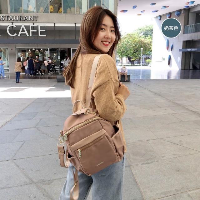 【Catsbag】防潑水兩用多層尼龍後背包A4不能放 1863(防水包 #後背包 #側肩包)
