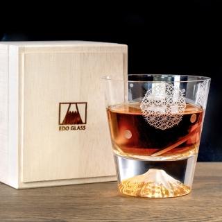 【田島硝子】富士山杯×江戶切子 特別限量版 幸福燈籠 威士忌切子杯 隨飲料變色 玻璃杯(TG20-015-RP2)