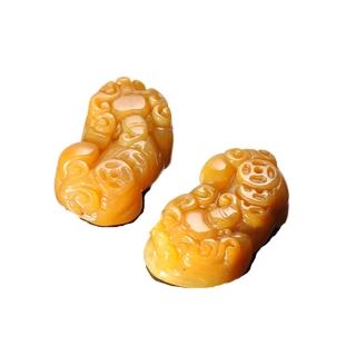 【十方佛教文物】招財貔貅{黃玉}1對(平安財運順利)