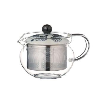 【POITC-C】日本西海梅花不鏽鋼網耐熱玻璃茶壺(泡茶壺  Glass Tea SS Pot PC-375ml  PO73604)