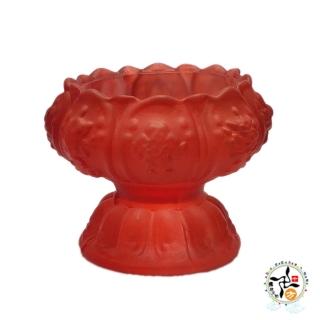 【十方佛教文物】八吉祥琉璃燈座 紅色贈送紅燭1個(平安財運順利)